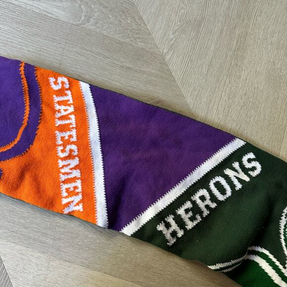 Sports Scarf Hobart William Smith Colleges Statesman Herons NCAA Fringe - Picture 4 of 8